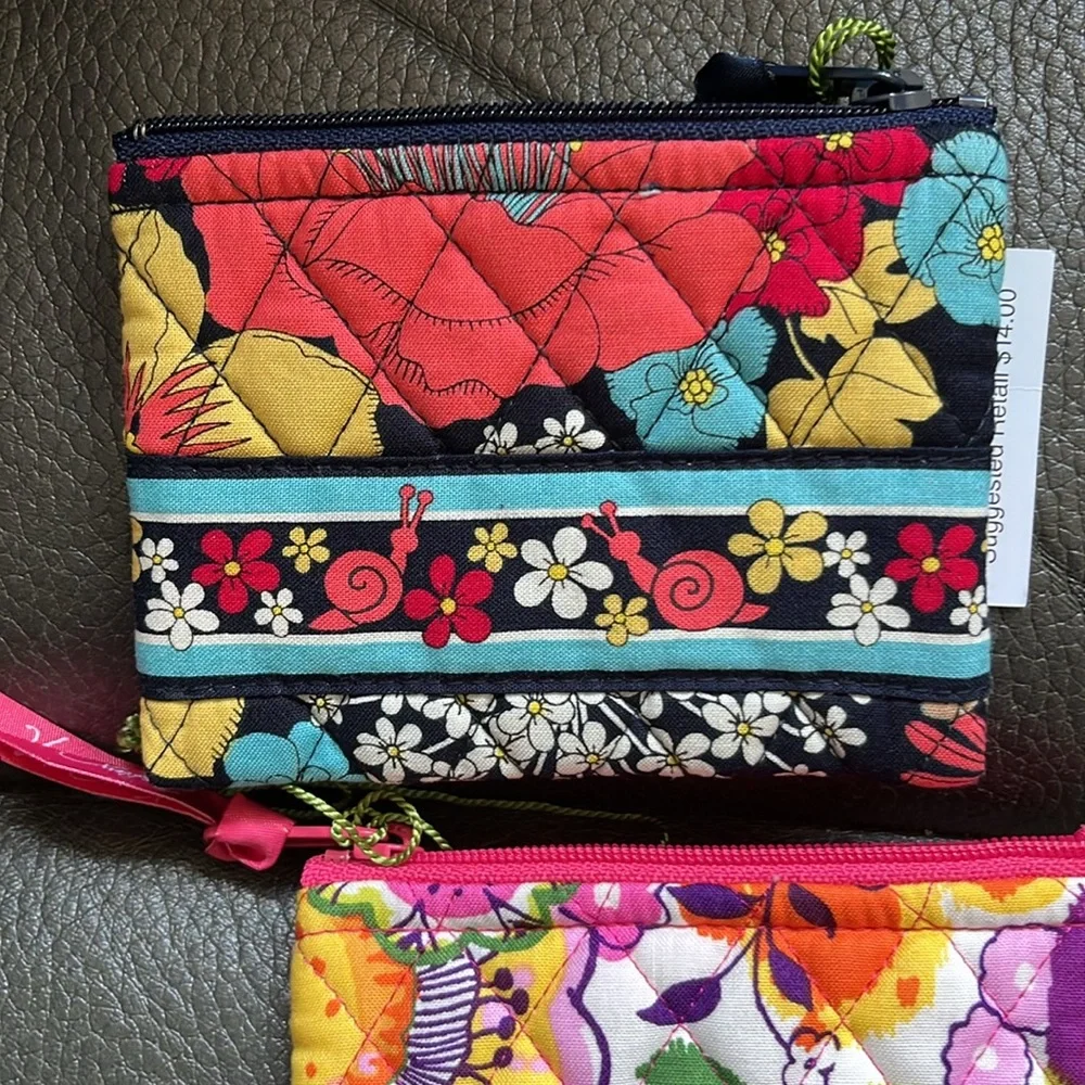 Vera Bradley two coin purses in clementine and happy snails